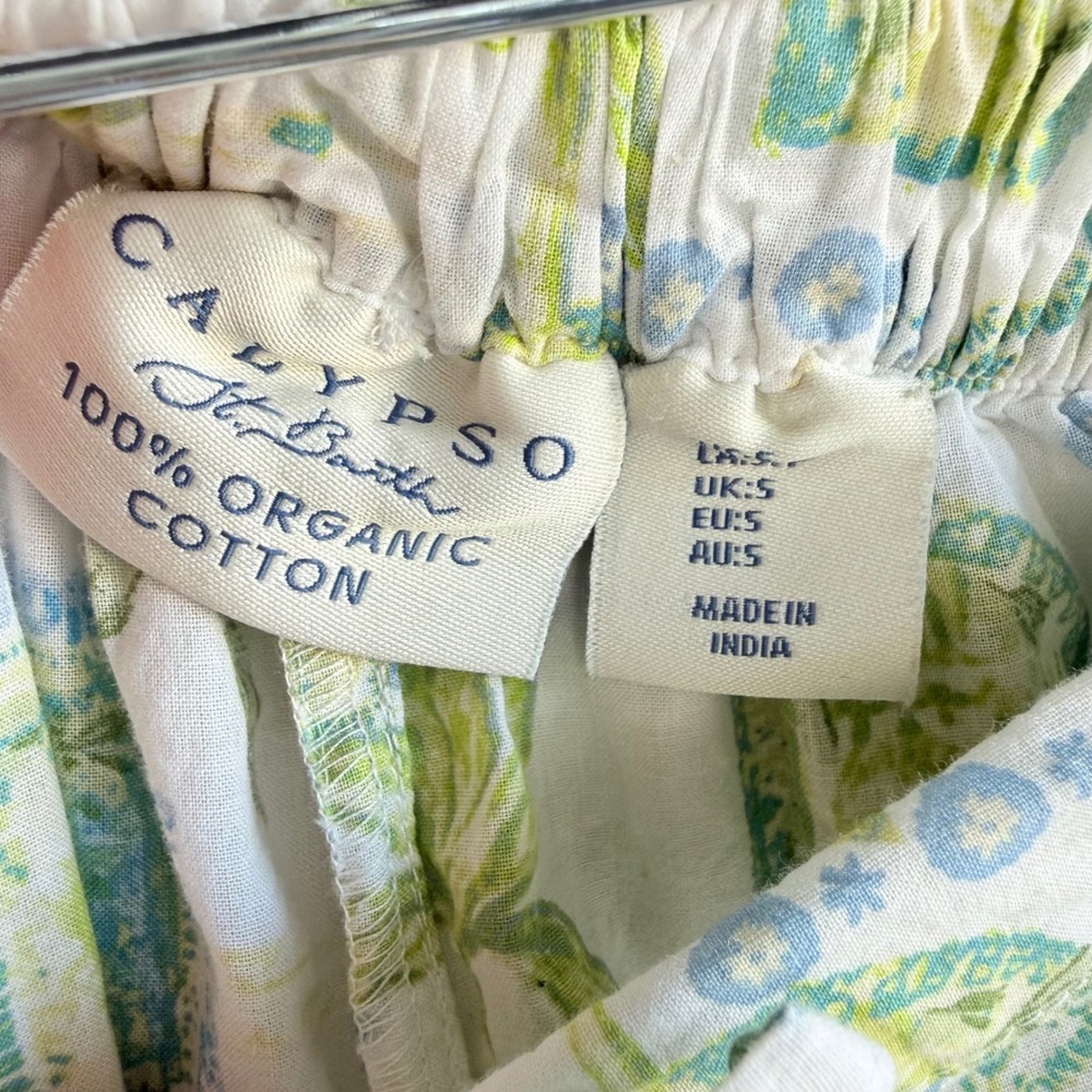 Calypso St Barth Pajama Set Organic Cotton Tropical Print Sleepwear Shorts Small - Picture 9 of 12